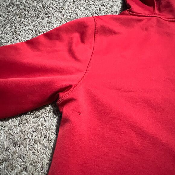 Under Armour UA Storm Men's Hoodie Large Loose Fit Cold Gear Red Silver - Picture 7 of 8